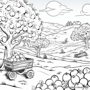 Seasonal Fall Apple Harvest Coloring Pages 2