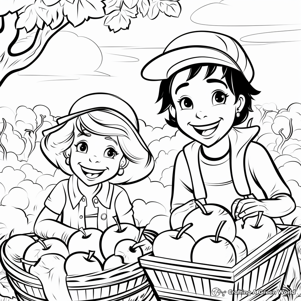 Seasonal Fall Apple Harvest Coloring Pages 4