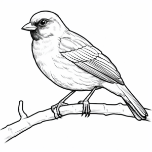 Seasonal Red-Winged Blackbird Coloring Pages 1