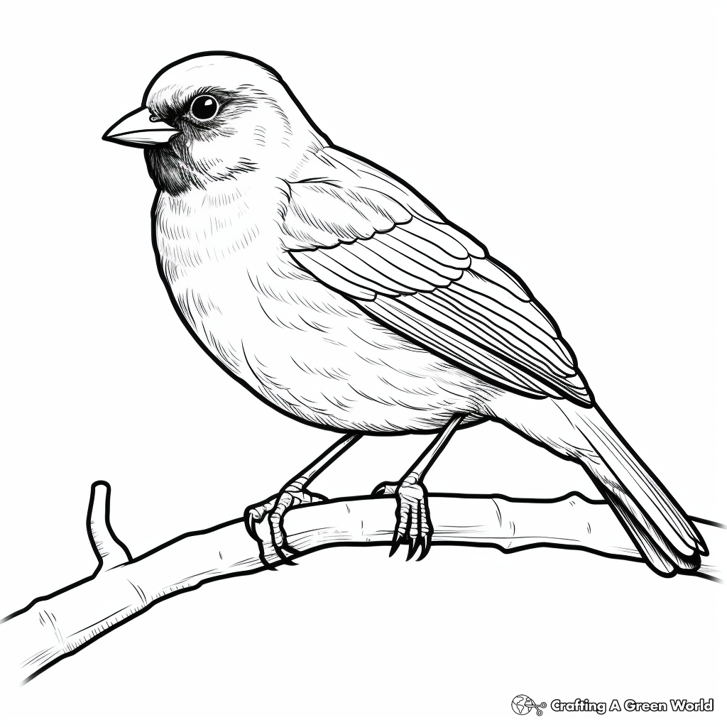 Seasonal Red-Winged Blackbird Coloring Pages 1