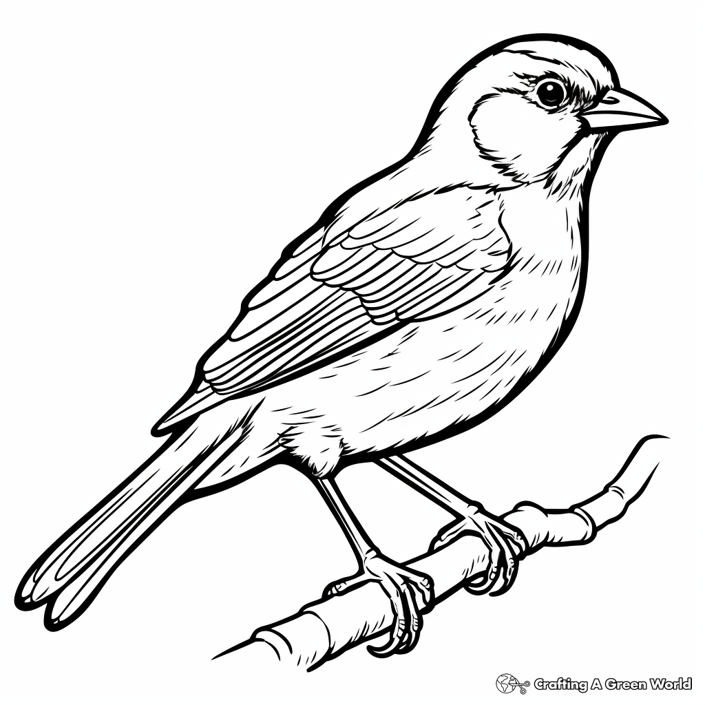 Seasonal Red-Winged Blackbird Coloring Pages 2