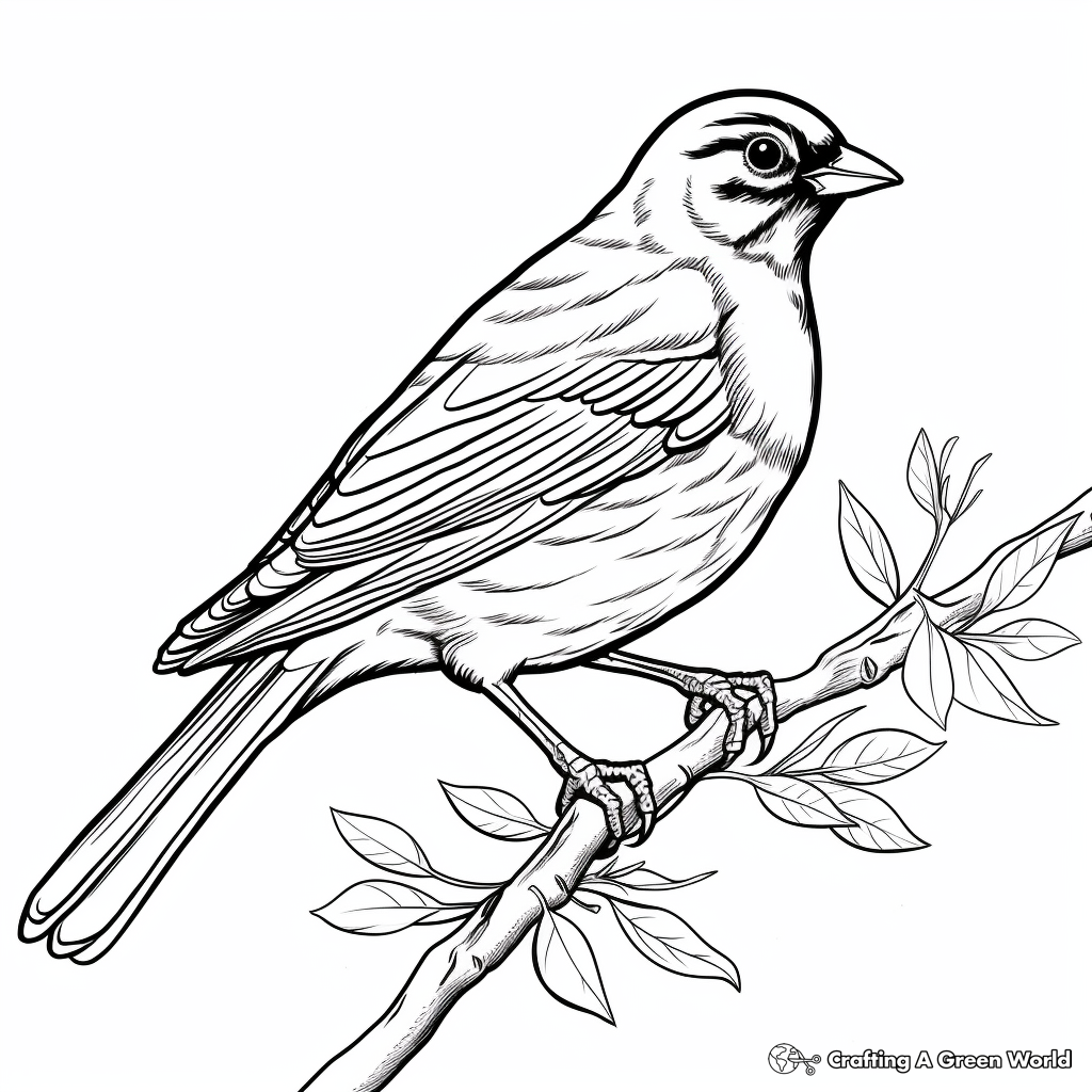 Seasonal Red-Winged Blackbird Coloring Pages 3