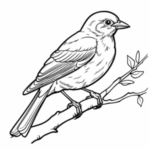 Seasonal Red-Winged Blackbird Coloring Pages 4