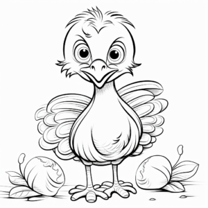 Seasonal Spring Baby Turkey Coloring Pages 2