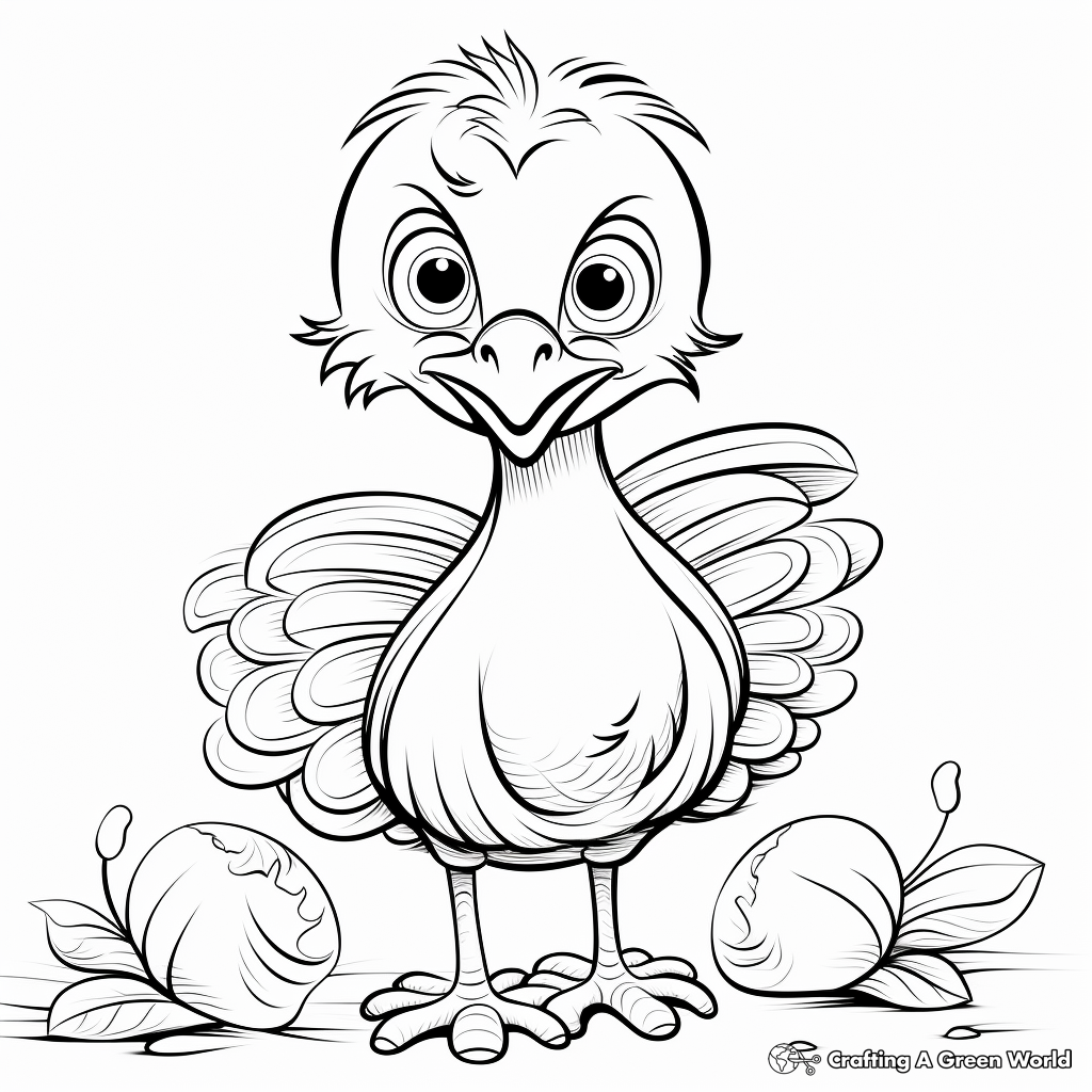 Seasonal Spring Baby Turkey Coloring Pages 2