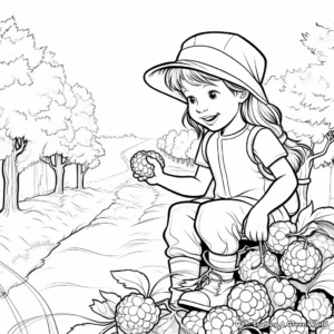 Seasonal: Autumn Blackberry Harvest Coloring Pages 1