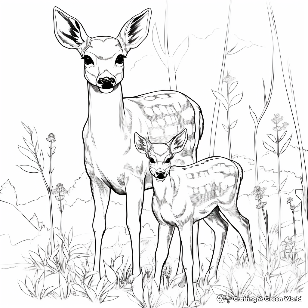 Seasons with the White Tailed Deer: A Year in Life Coloring Pages 2