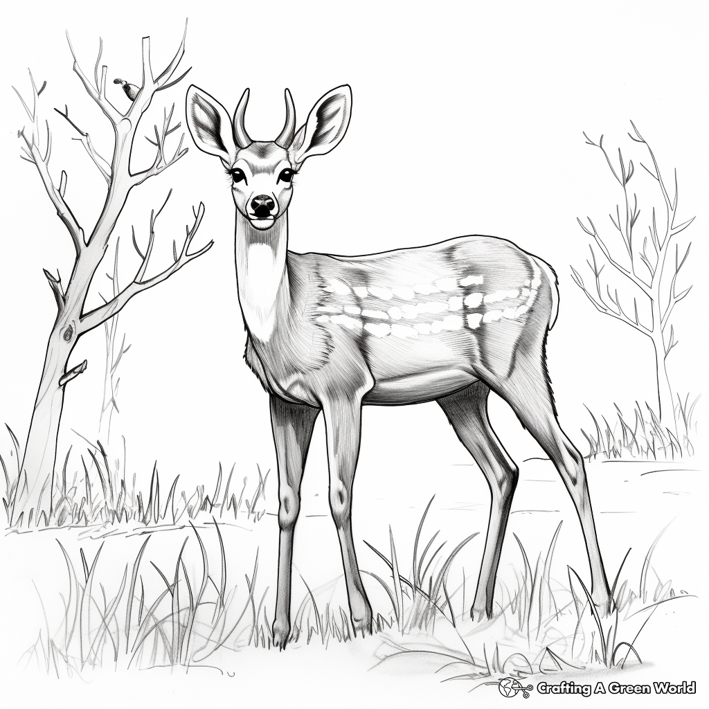 Seasons with the White Tailed Deer: A Year in Life Coloring Pages 4