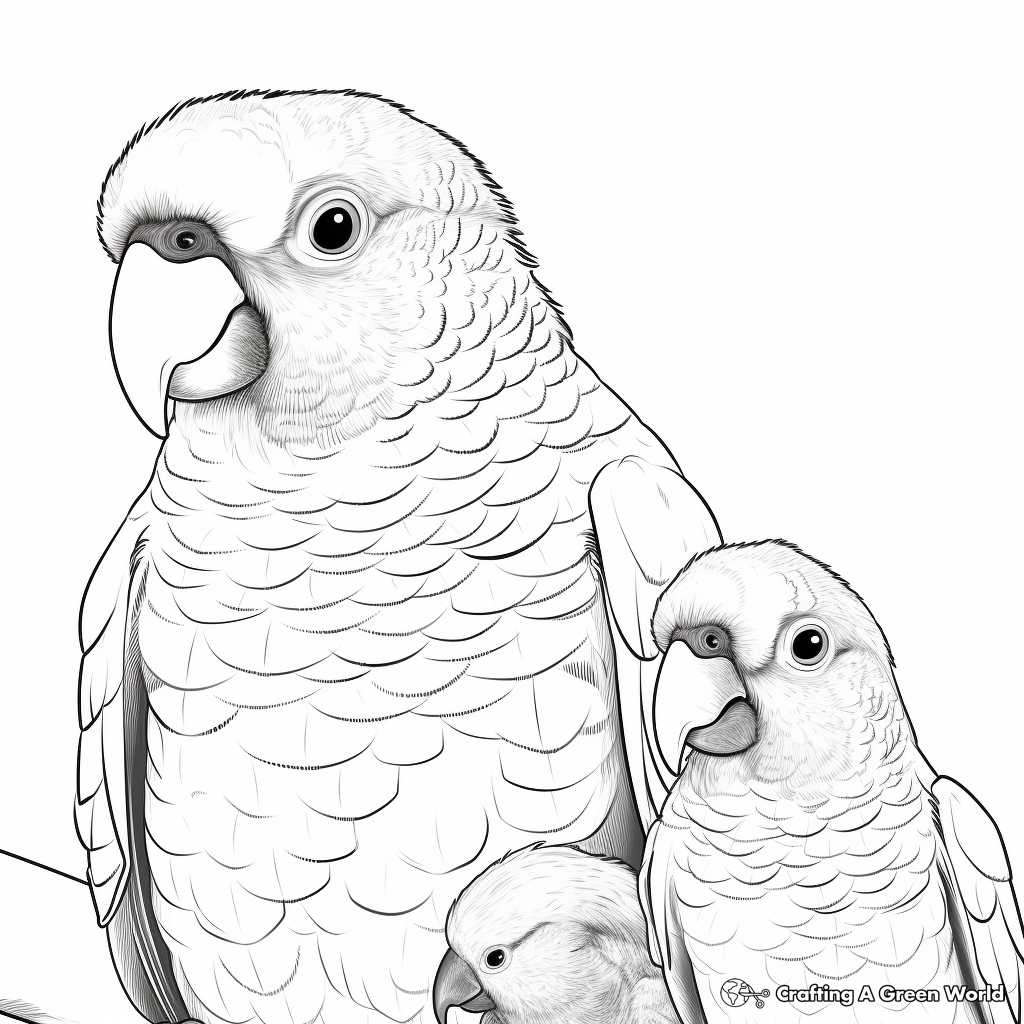 Senegal Parrot Family Coloring Pages 3