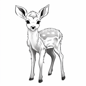 Serene Baby Deer Coloring Pages 3
