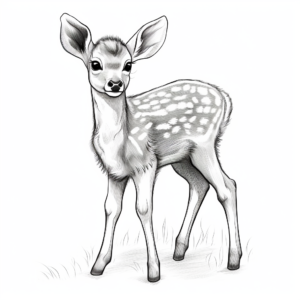 Serene Baby Deer Coloring Pages 4