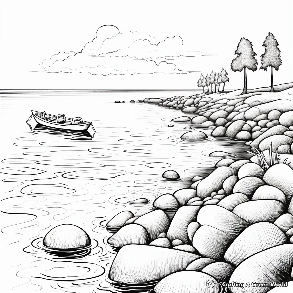 Serene Ocean Scene with Clams Coloring Pages 3