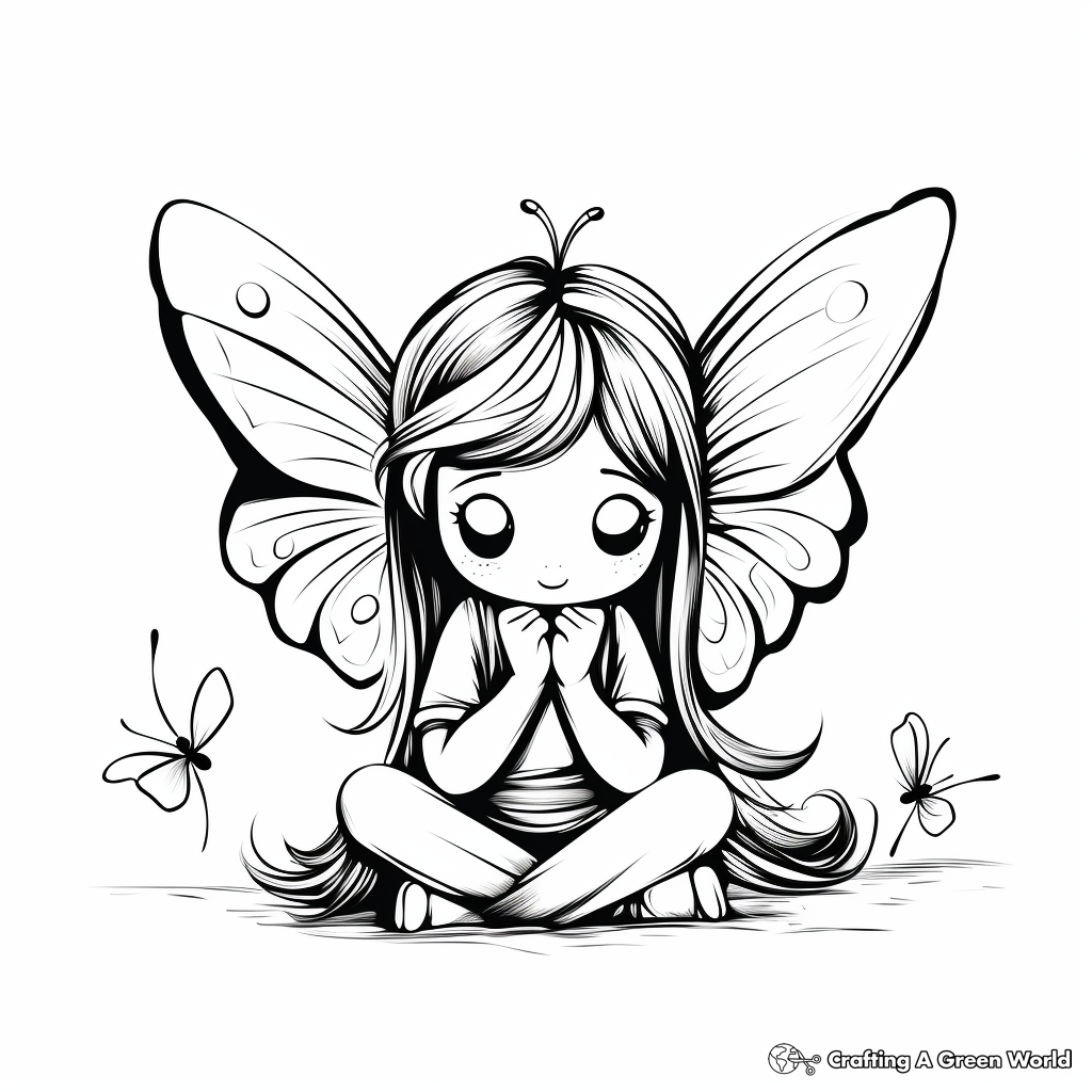 Serene 'Thinking of You' Butterfly Coloring Pages 1