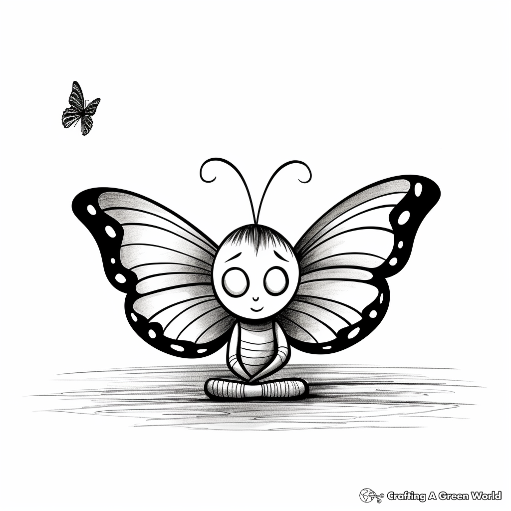 Serene 'Thinking of You' Butterfly Coloring Pages 4