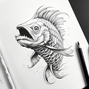 Shading Practice Dragon Fish Coloring Pages 2