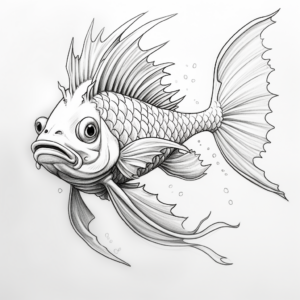Shading Practice Dragon Fish Coloring Pages 3
