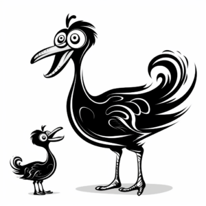 Shadow and Highlight Dodo Bird Coloring Pages 2
