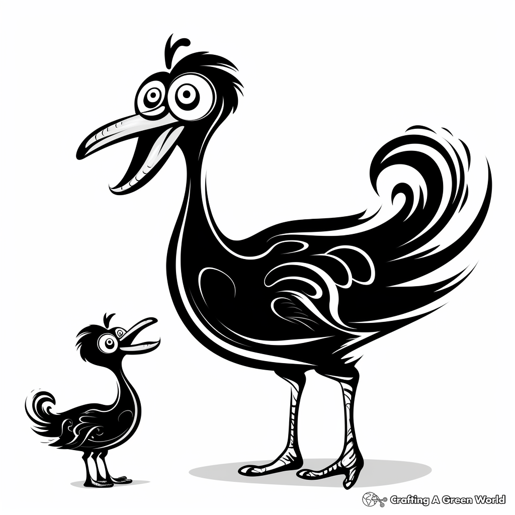 Shadow and Highlight Dodo Bird Coloring Pages 2