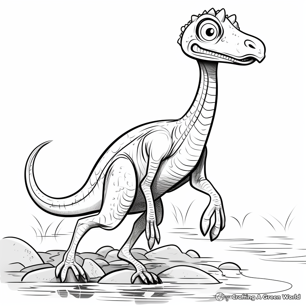 Shadowed Compysognathus Coloring Pages for Older Kids 3