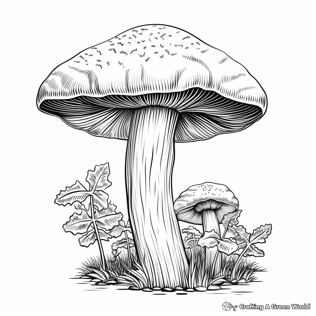Shaggy Mane Mushroom Coloring Pages: Printable & Detailed 4