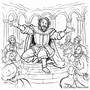 Shakespearean Theatre Stage Coloring Pages 2