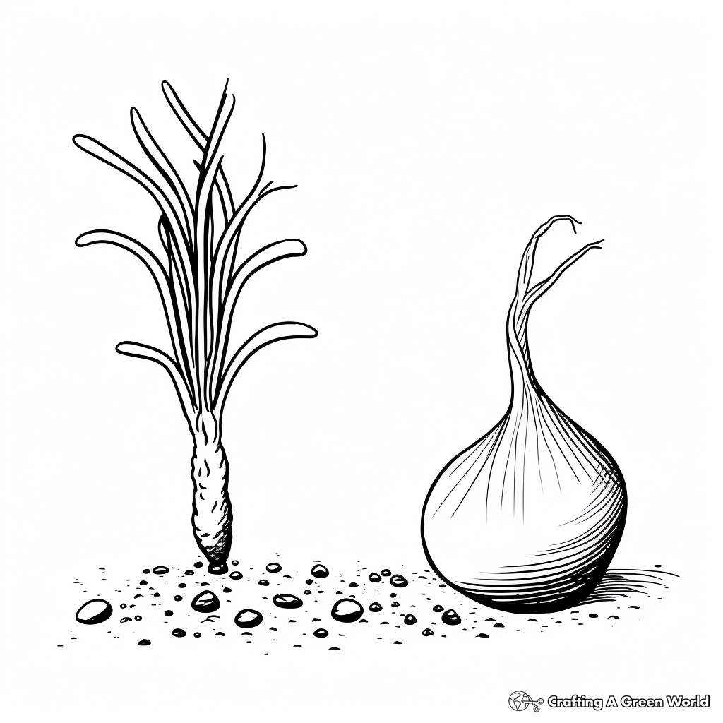 Shallot and Red Onion Coloring Pages 1
