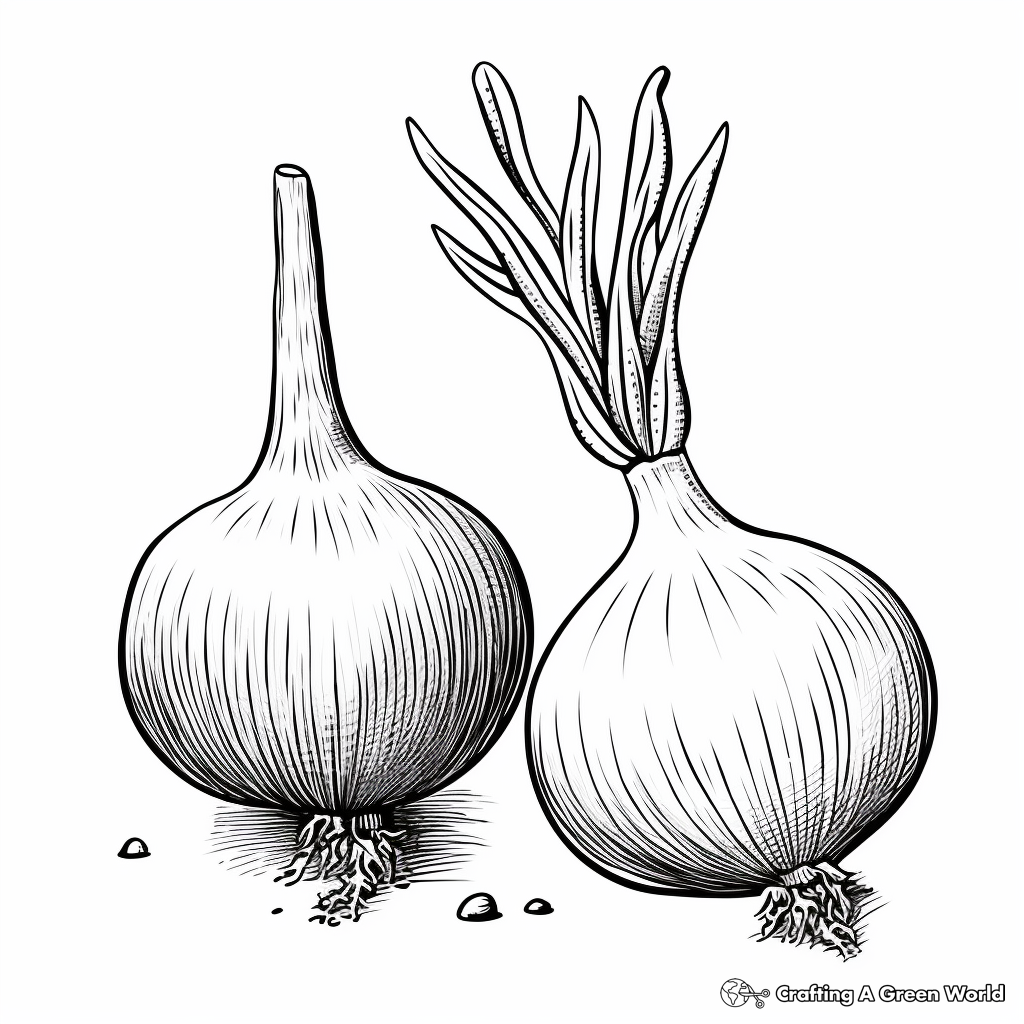 Shallot and Red Onion Coloring Pages 2