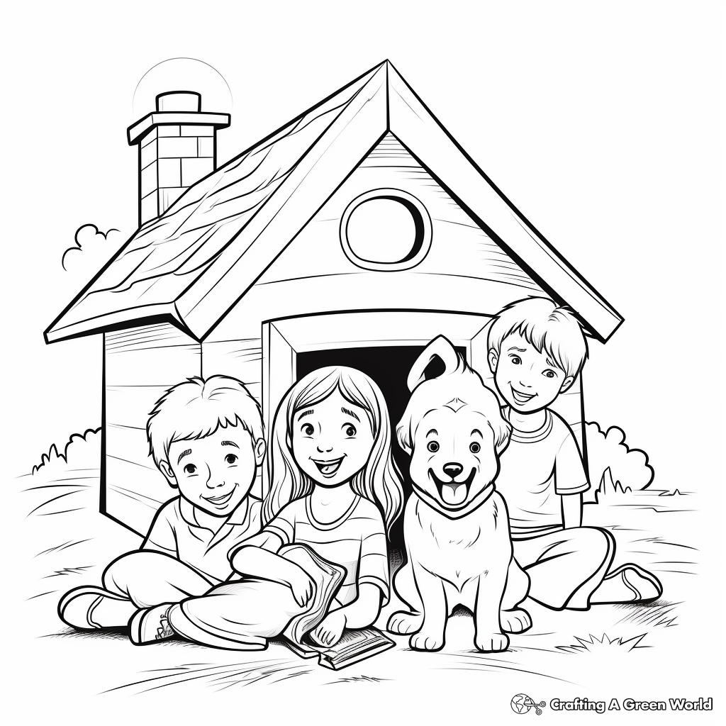 Shelter Volunteer Coloring Page for Kids 2