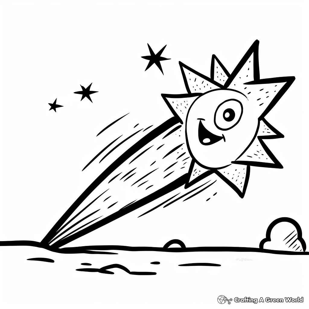 Shooting Star Coloring Pages for Children 3