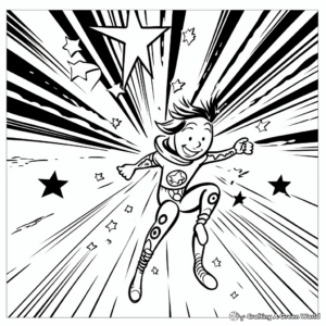 Shooting Star Streaking Through The Galaxy Coloring Pages 1