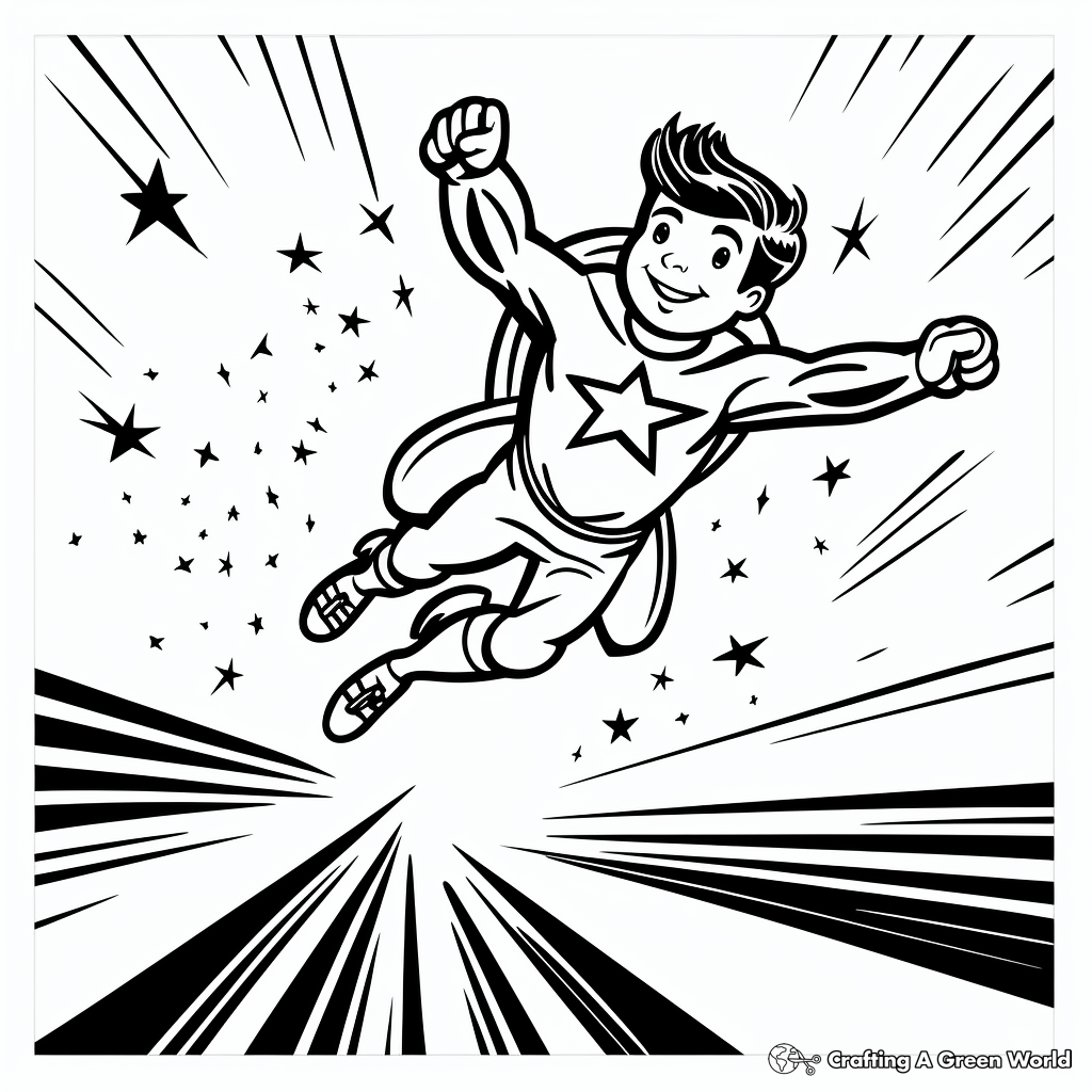 Shooting Star Streaking Through The Galaxy Coloring Pages 3