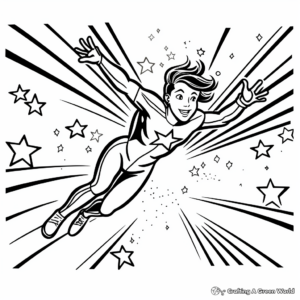 Shooting Star Streaking Through The Galaxy Coloring Pages 4