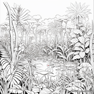 Showcasing Biodiversity: Amazon Jungle Coloring Pages 1