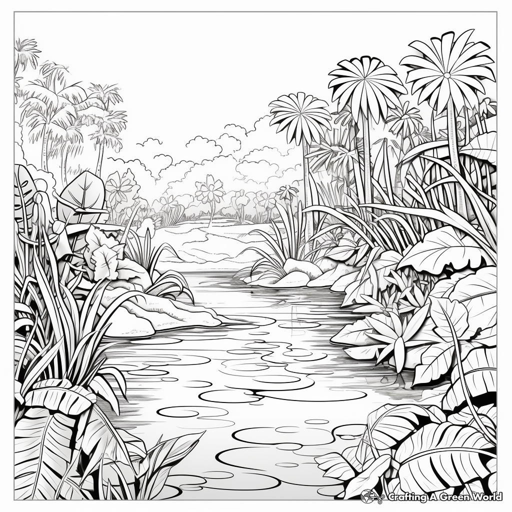Showcasing Biodiversity: Amazon Jungle Coloring Pages 3