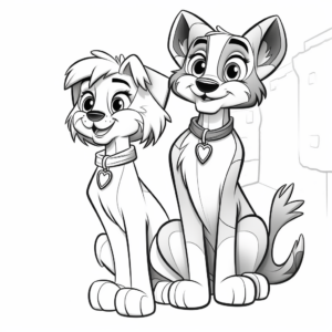 Si and Am from Lady and the Tramp Coloring Pages 1