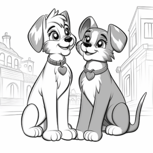 Si and Am from Lady and the Tramp Coloring Pages 2