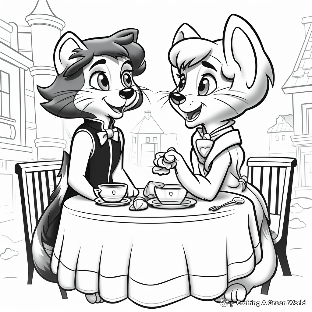 Si and Am from Lady and the Tramp Coloring Pages 3