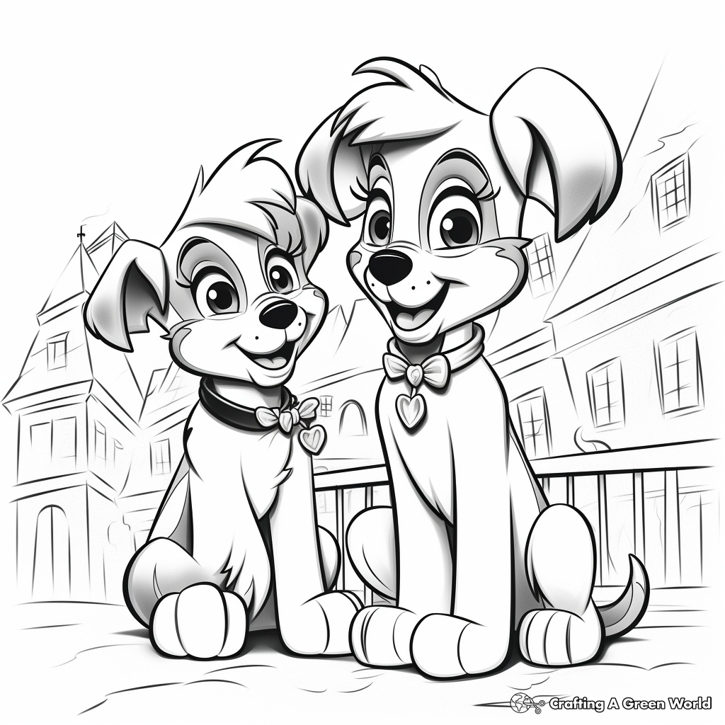 Si and Am from Lady and the Tramp Coloring Pages 4