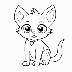 Siamese Cat Cub Coloring Pages for Children 1