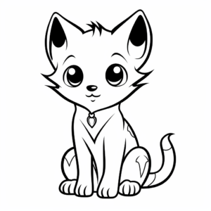 Siamese Cat Cub Coloring Pages for Children 2