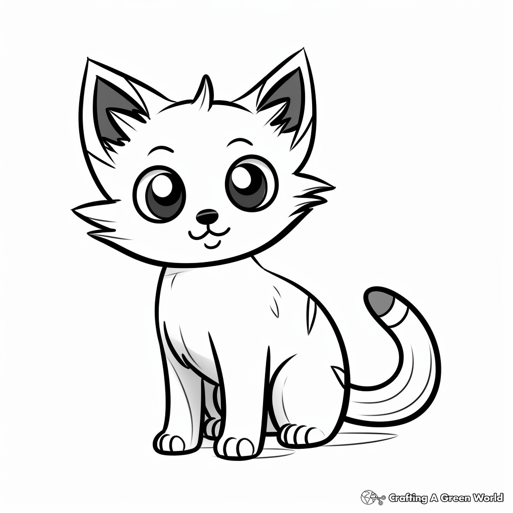 Siamese Cat Cub Coloring Pages for Children 3
