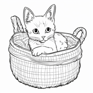 Siamese Cat in a Basket Coloring Pages 3