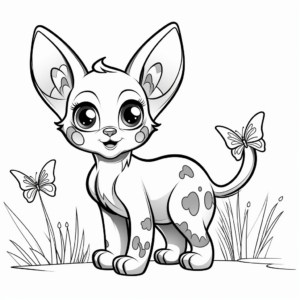 Siamese Cat with Butterfly Coloring Pages 3