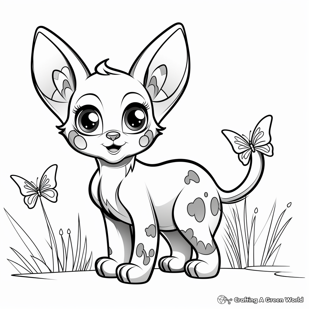 Siamese Cat with Butterfly Coloring Pages 3
