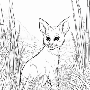 Siamese Cats in the Wild: Jungle-Scene Coloring Pages 2