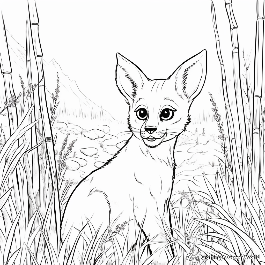 Siamese Cats in the Wild: Jungle-Scene Coloring Pages 2
