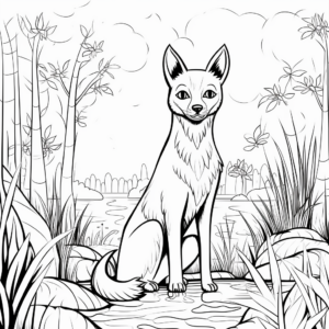 Siamese Cats in the Wild: Jungle-Scene Coloring Pages 4