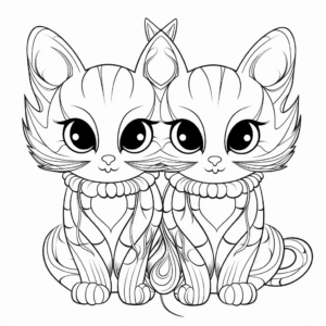 Siamese Twins Coloring Pages for Cat Lovers 1