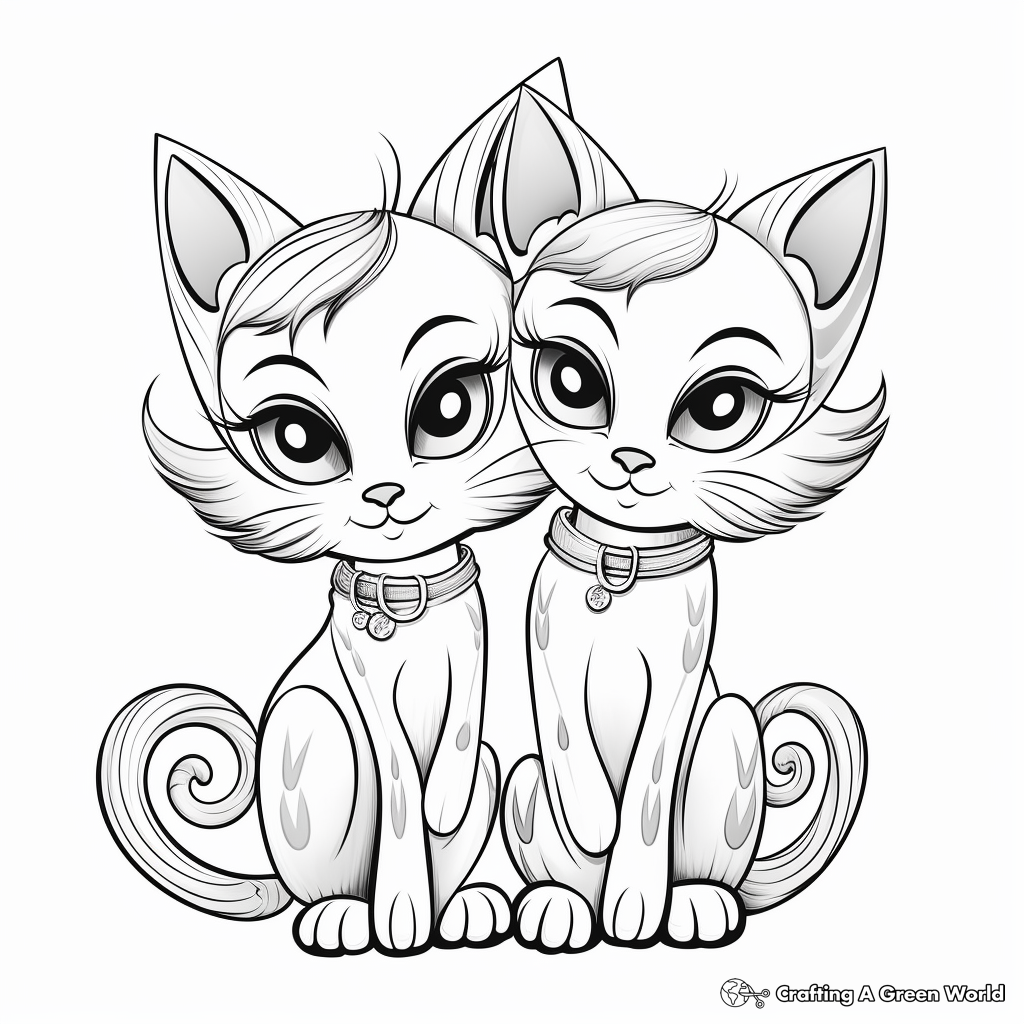 Siamese Twins Coloring Pages for Cat Lovers 3