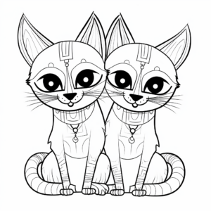 Siamese Twins Coloring Pages for Cat Lovers 4